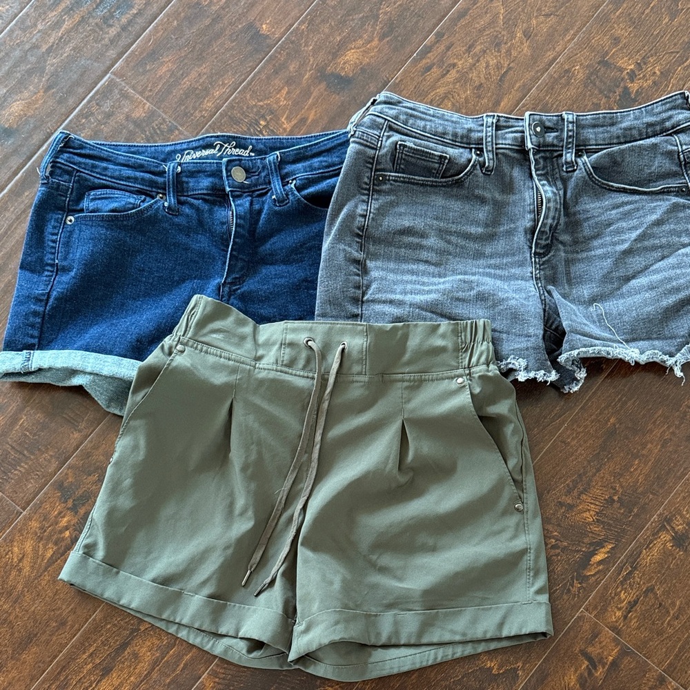 Women's Shorts Bundle- Blue, Gray, and Green